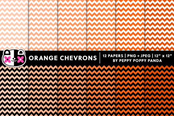 Download Mini Orange Chevron Digital Paper Pack - Chevron digital paper Collection