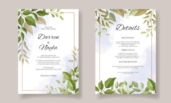 Download Wedding Invitation Card Leaf Design - Premium Resources