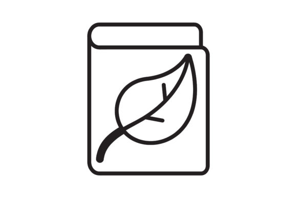 Download Book Icon Green Leaf Design Black Line - Leaf design Collection