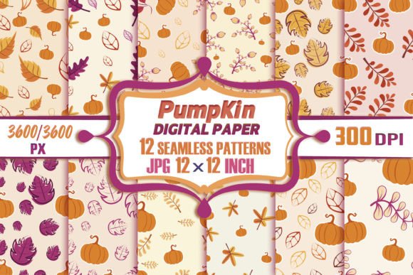 Download Pumpkin Digital Paper Fall Patterns - Premium Resources